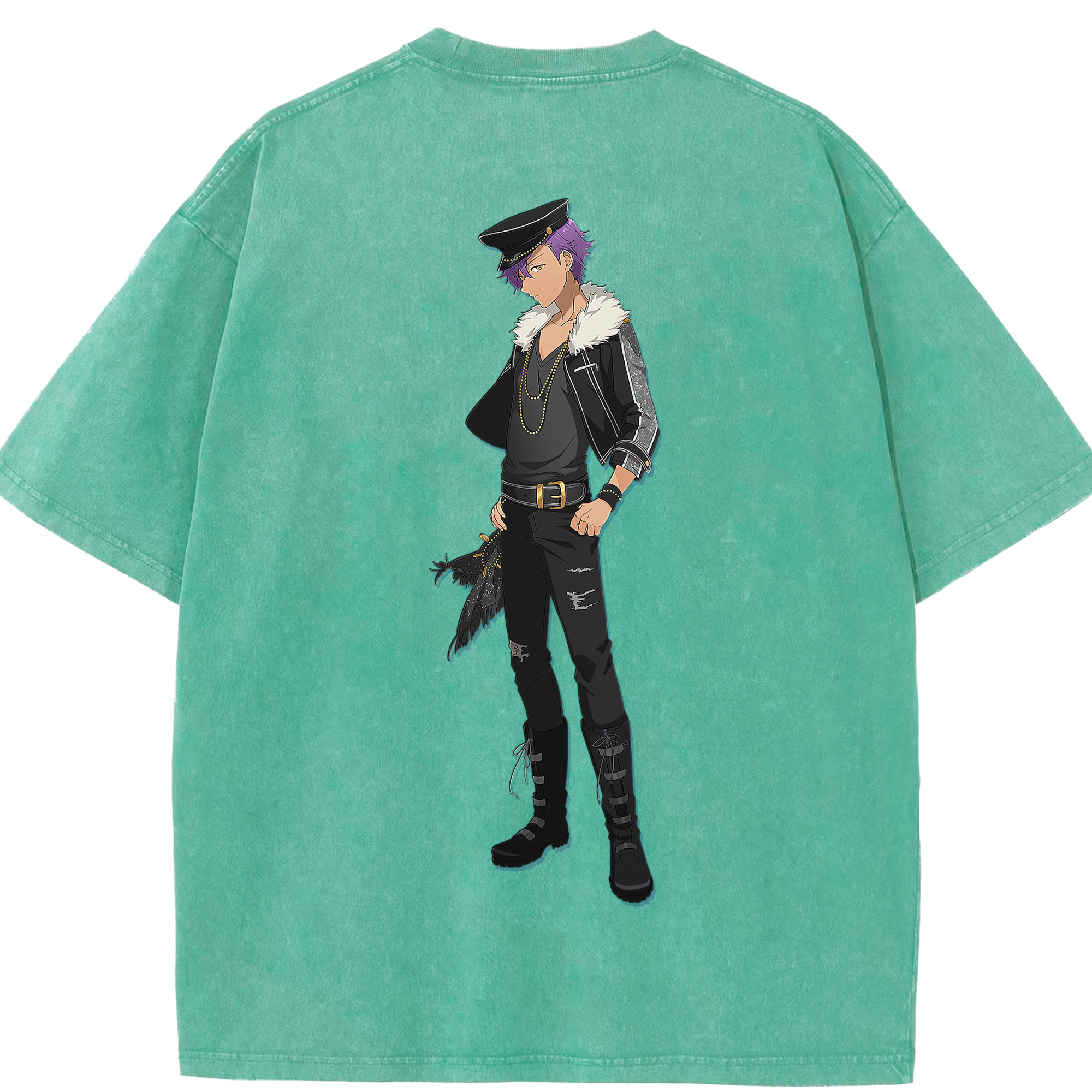 （画像用） あんさんぶるスターズ! Ensemble Stars 綿100% ヴィンテージ風 半袖Tシャツ（背面プリント）